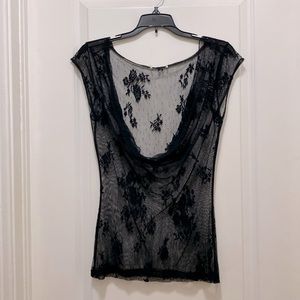 Sheer floral cover up deep neck size M/L